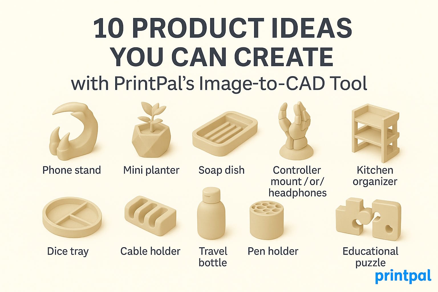 🧠10 Product Ideas You Can Create with PrintPal’s Image-to-CAD Tool