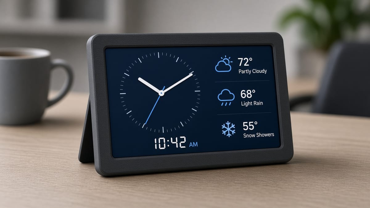 ESP32 Desk Clock with Weather and a Message Page