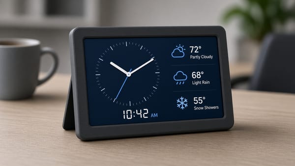 ESP32 Desk Clock with Weather and a Message Page